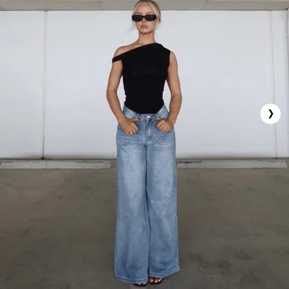 Polly Princess Naylor Wide Leg Jeans Light Wash Denim - Picture 5 of 6